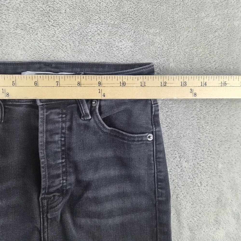 Hidden Wide Leg Jeans Women 24 Black Denim High Rise Button Fly Raw Hem Stretch